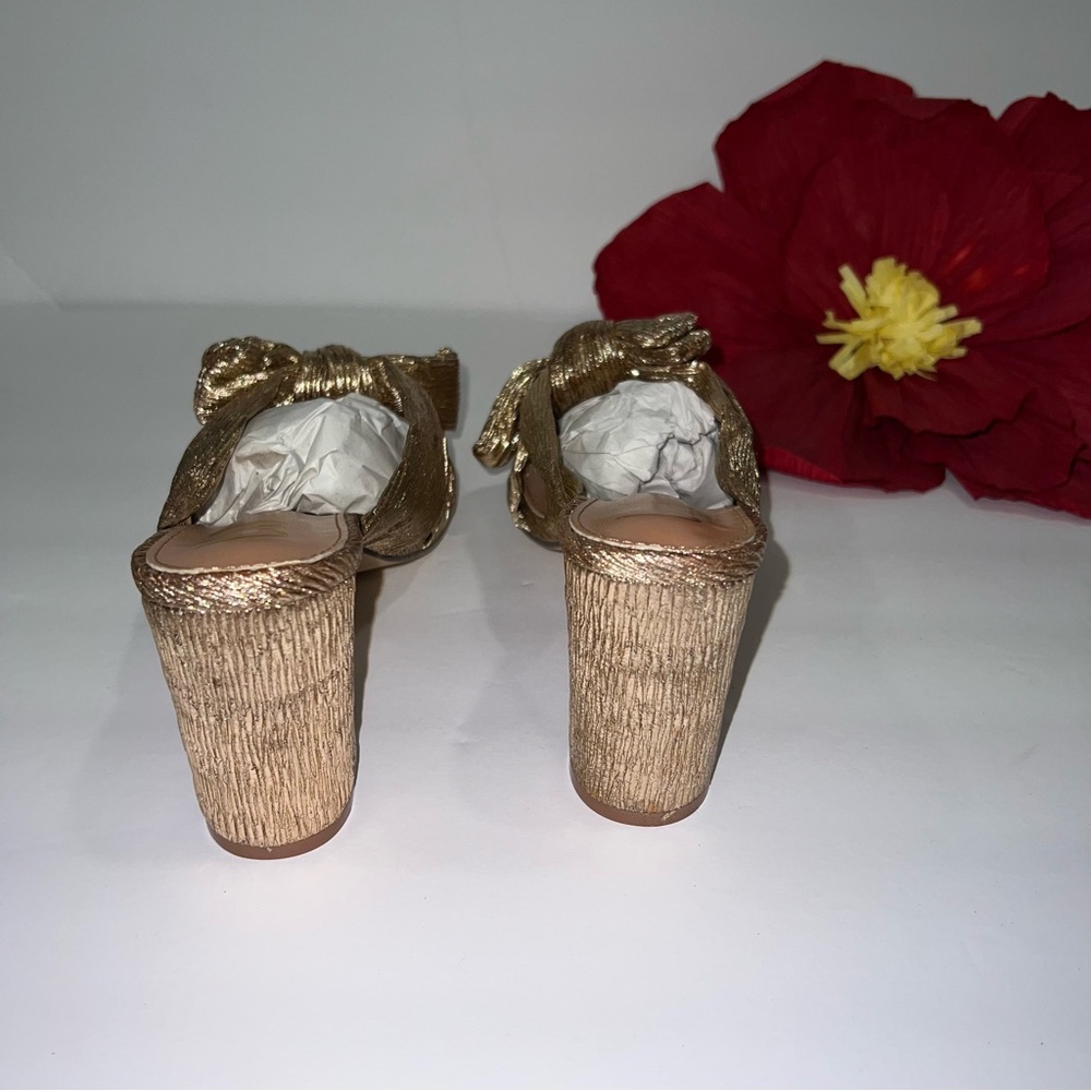 Lulus Dorthea Rose Gold Knotted High Block Heel Sandals - New In Box - Reemoly - Picture 10 of 12